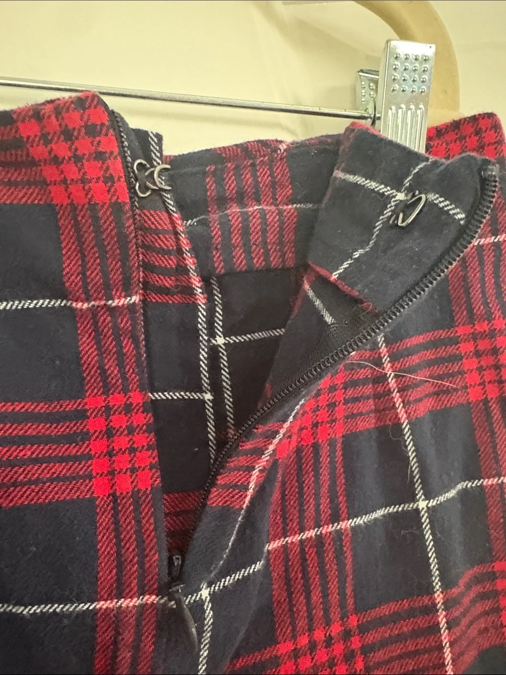 Oshkosh Red and Navy Plaid Wrap Skirt